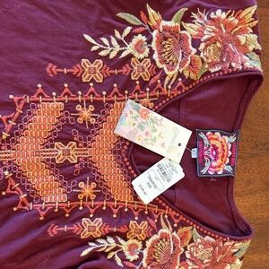 Johnny Was Elim Drape Top NWT XS